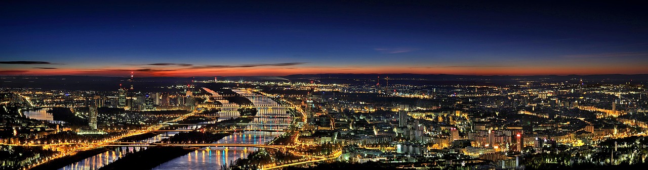 Image - vienna panorama night evening mood