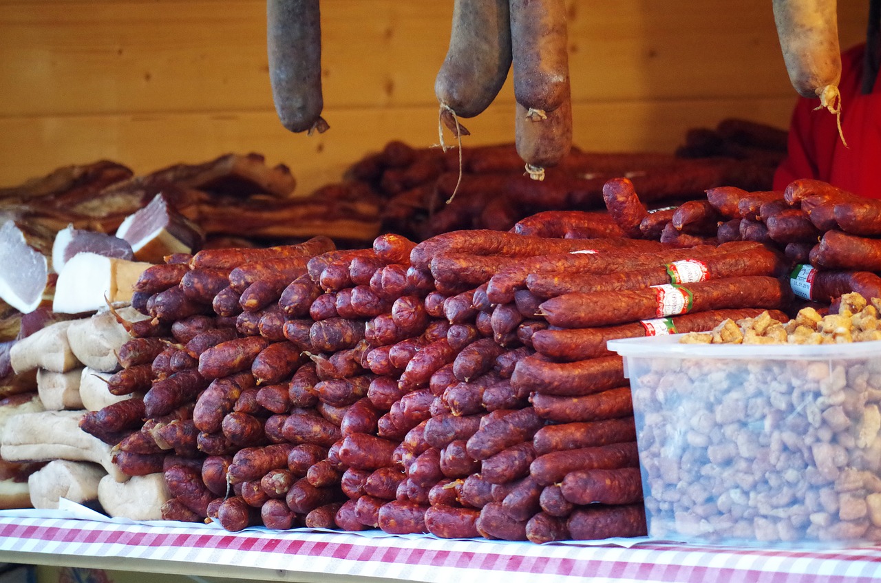 Image - sausage meat stand grill toasting