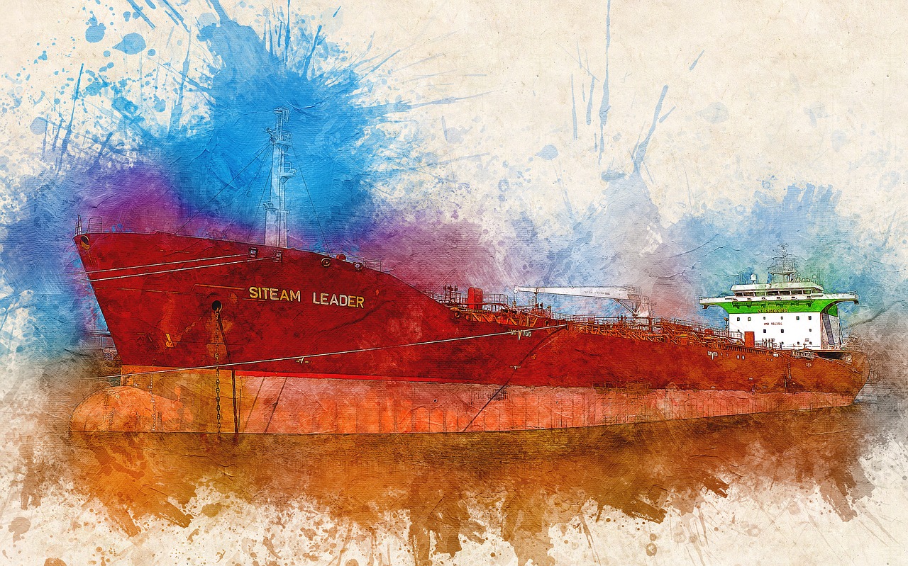 Image - ship watercolor blue