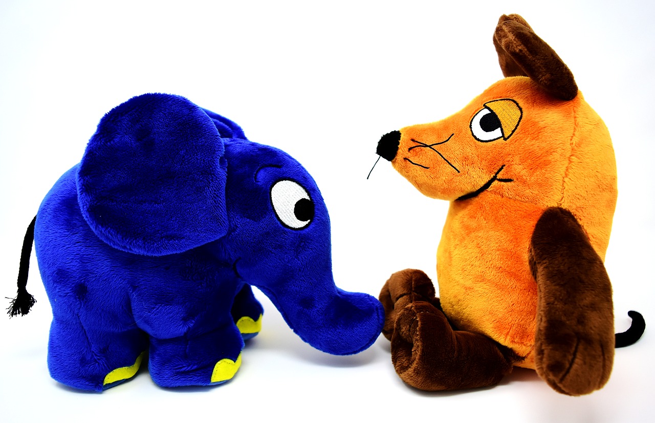 Image - mouse elephant blue soft toys