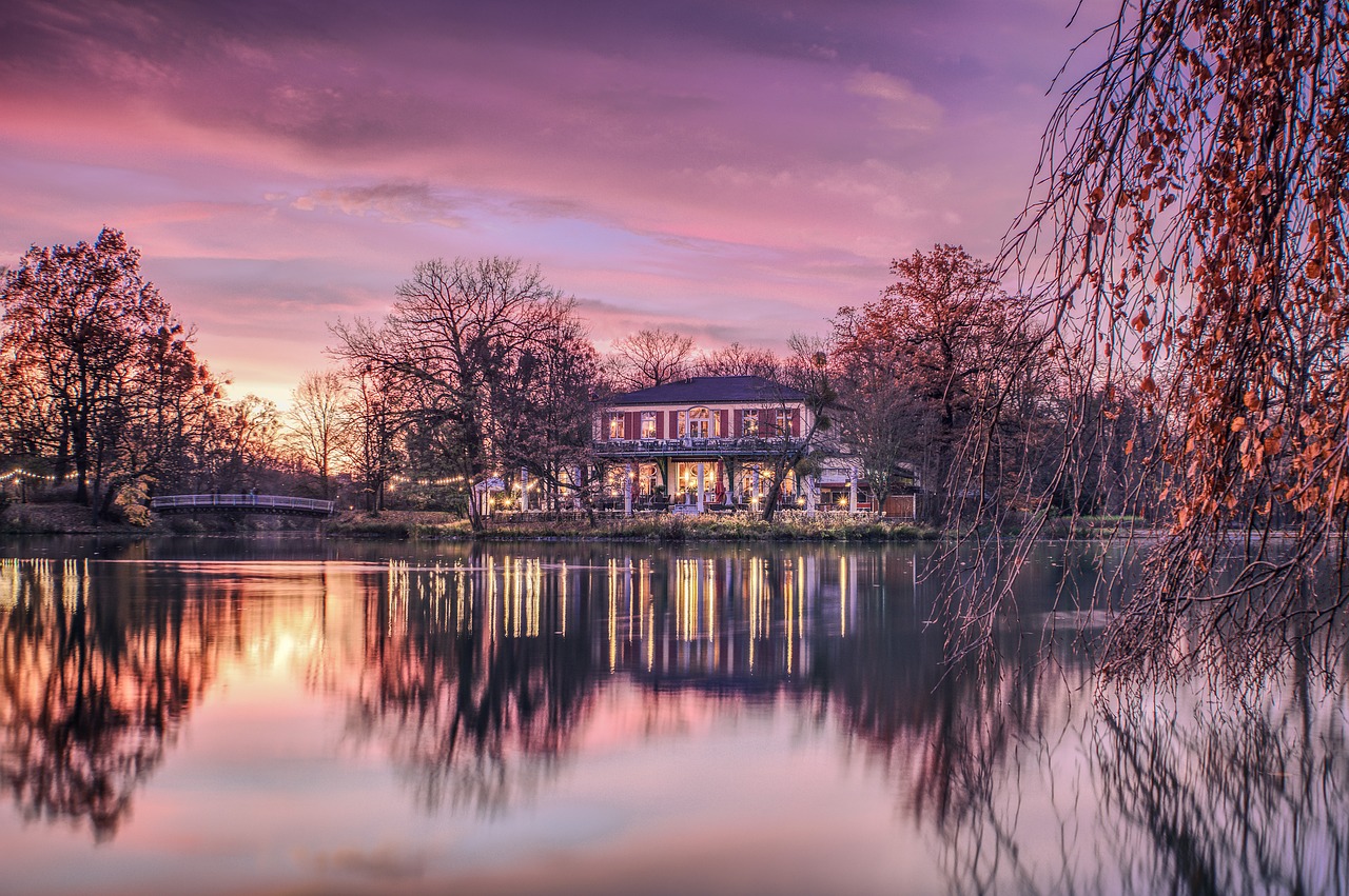 Image - nature landscape castle sunset