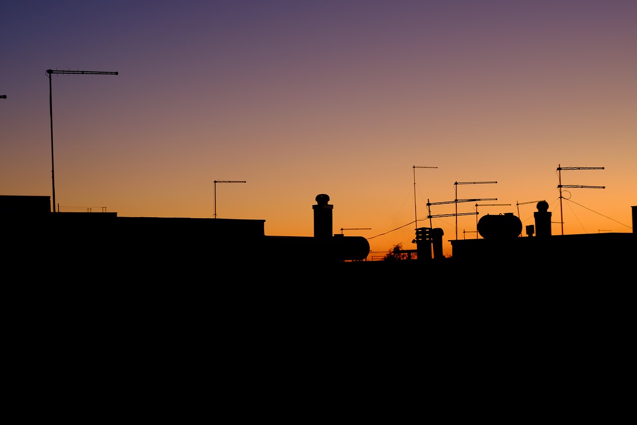 Image - sunset antennas orange