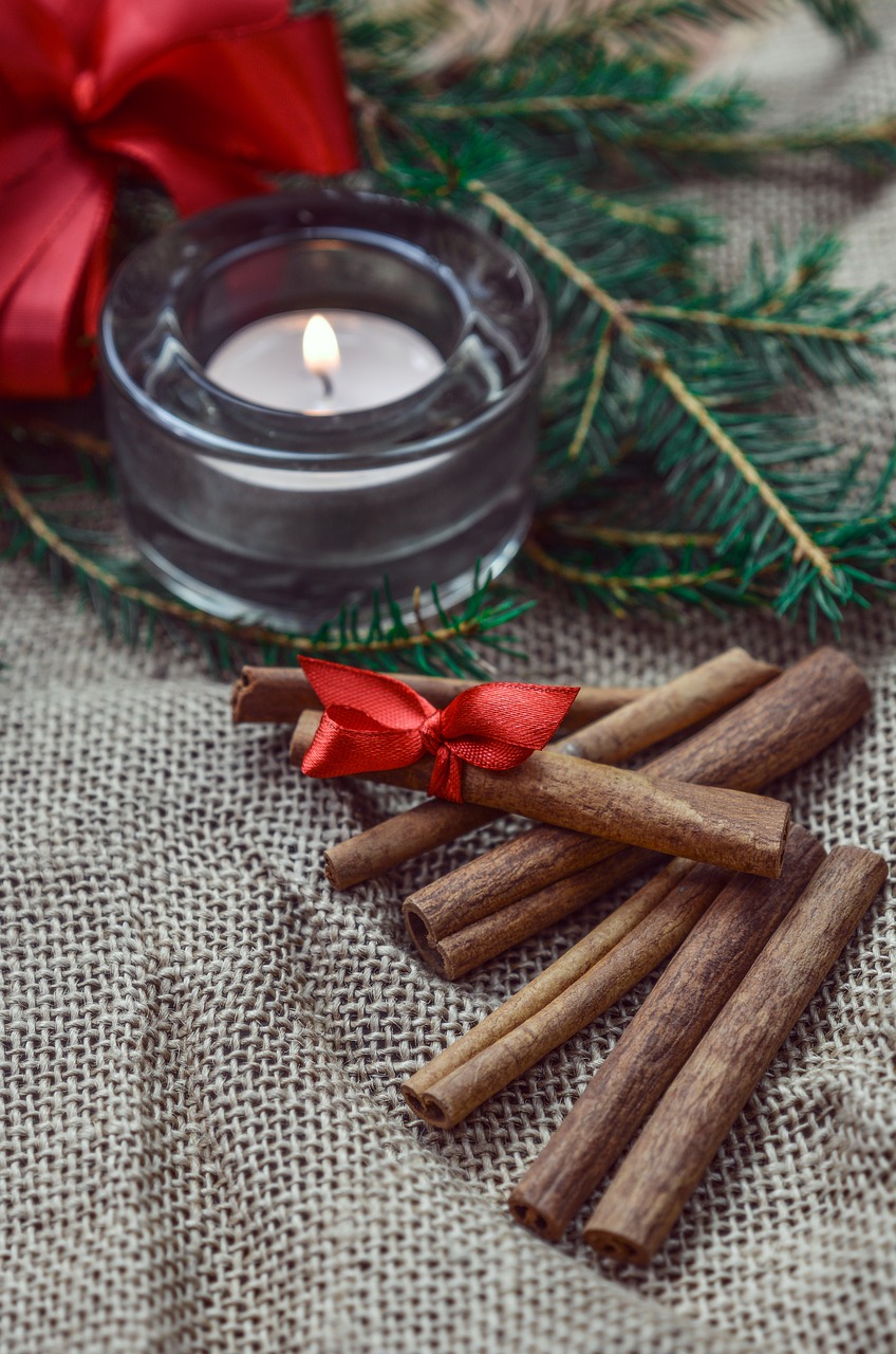 Image - cinnamon christmas candle jute