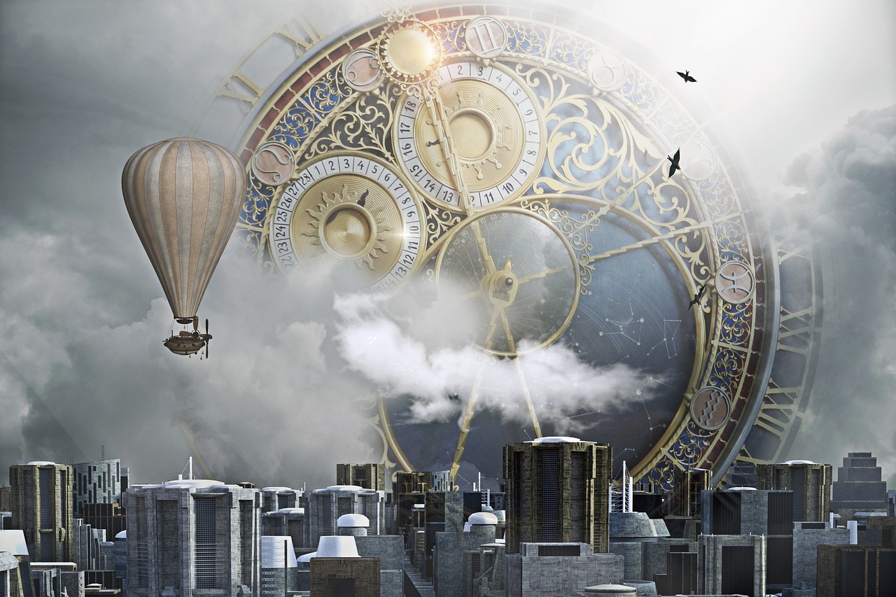 Image - steampunk city clock clock city