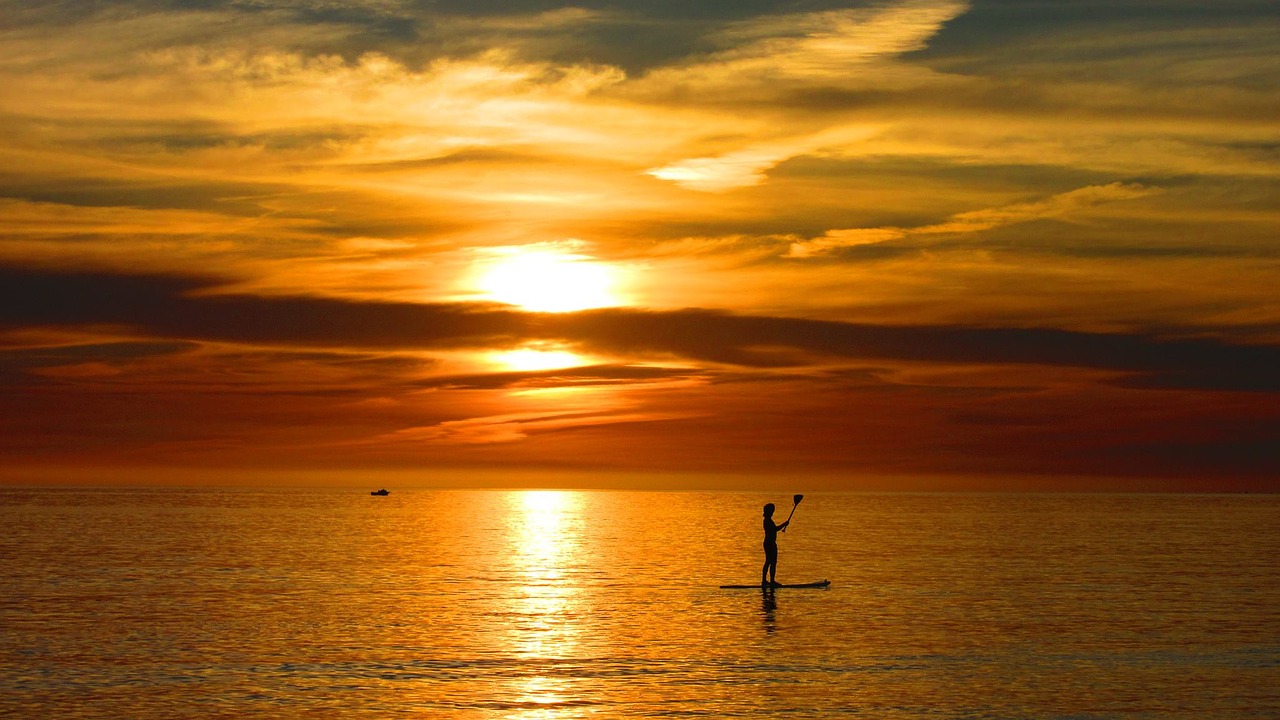 Image - sea evening nature scenic people