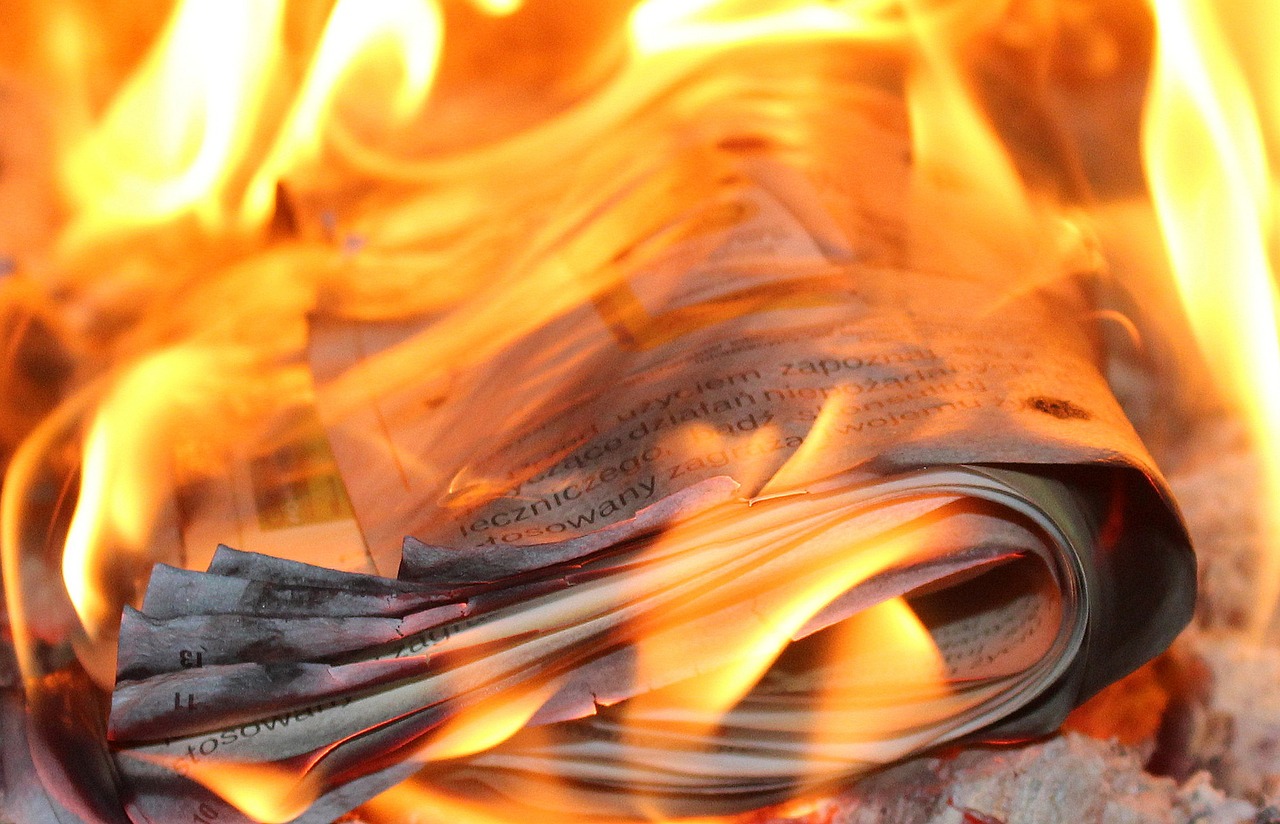 Image - fire flames paper