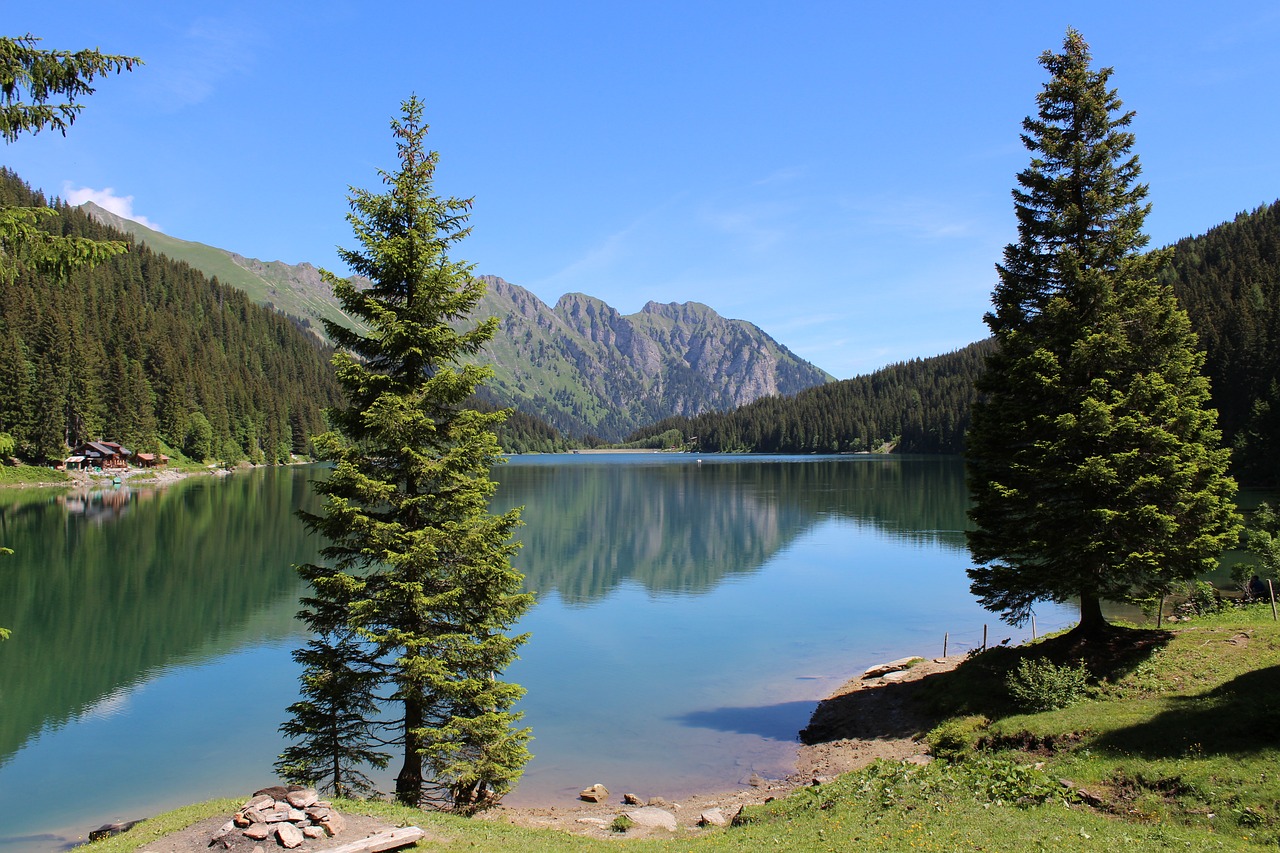 Image - lake mountain landscape mirror image