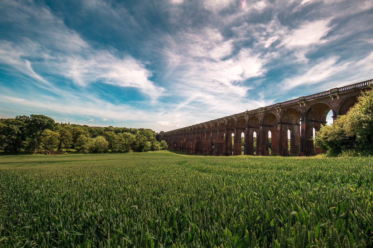 Image - bridge viaduct sky railroad