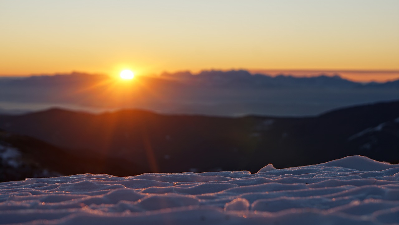 Image - sunrise mountain snow austria