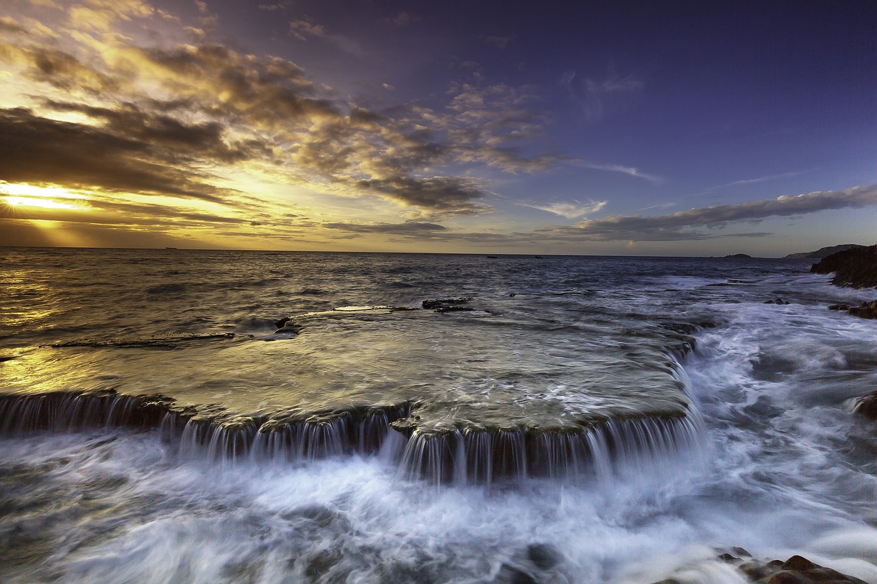 Image - the sea the waterfall ocean waves