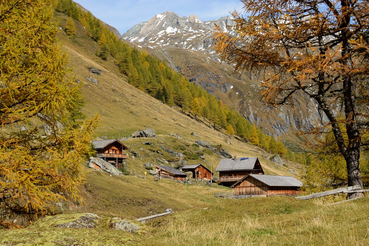 Image - alpine alm alpine hut hut almdorf