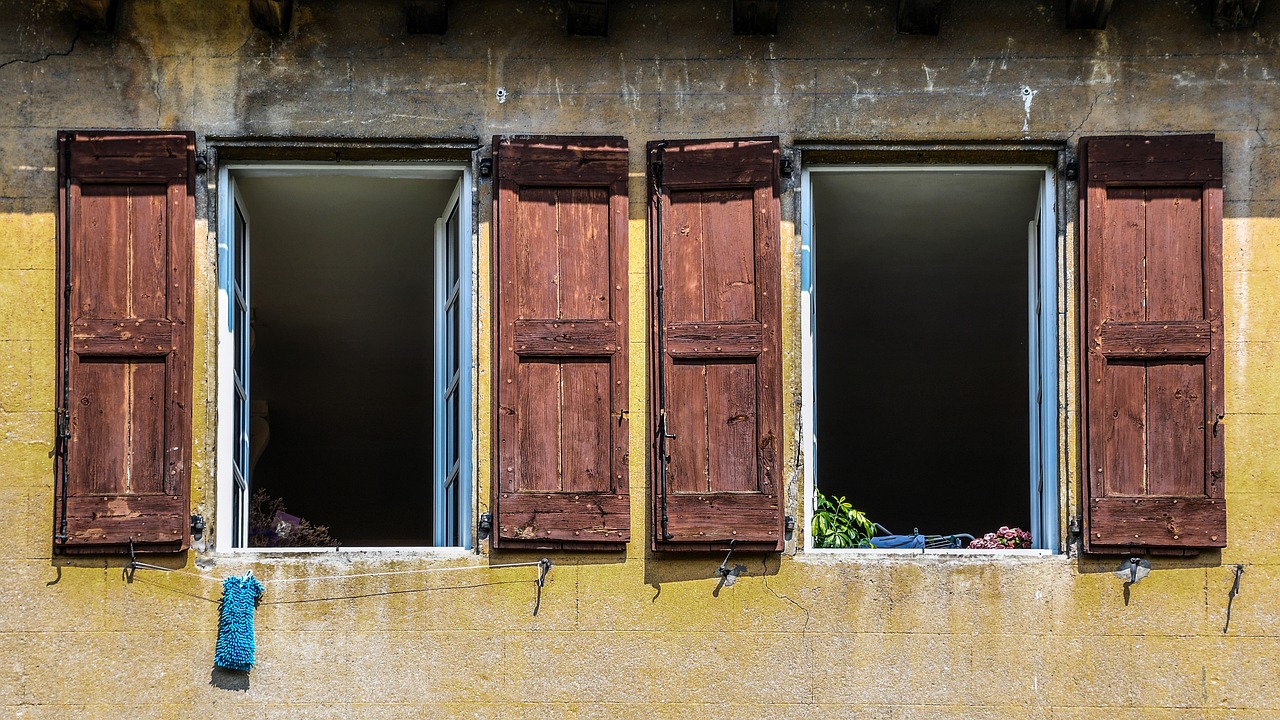 Image - window open two old pane facade