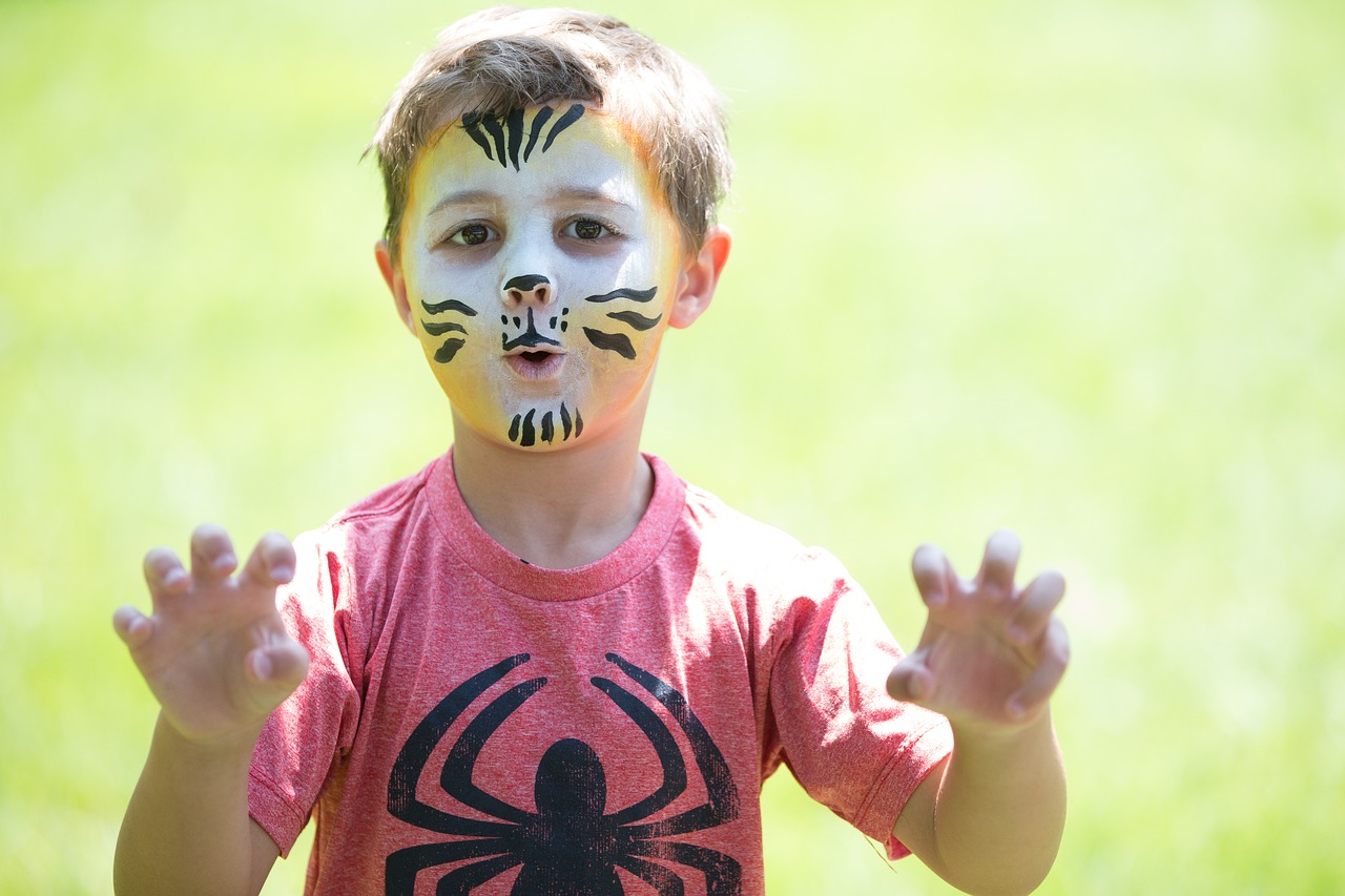 Image - boy picnic party fun face paint