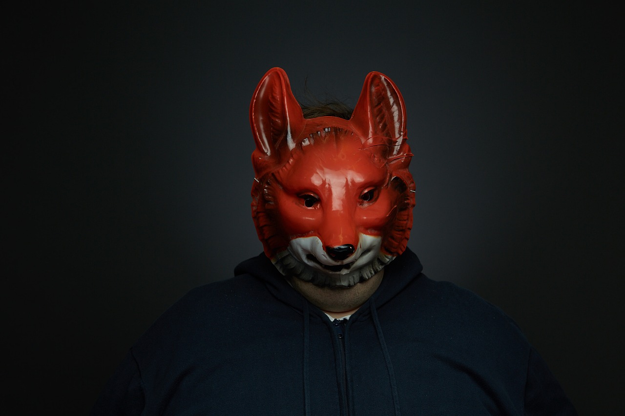 Image - portrait a human mask fox mask