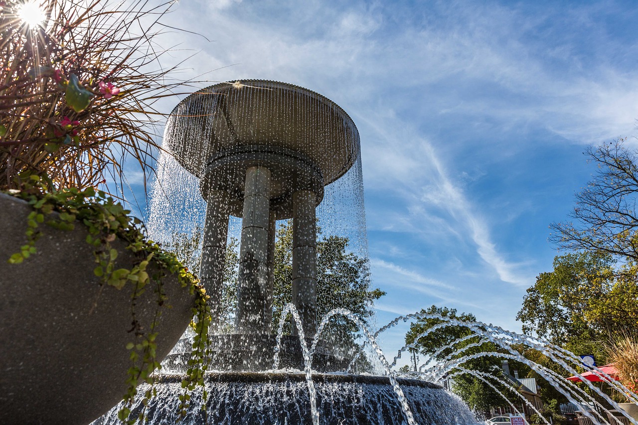 Image - water fountain park sky tree