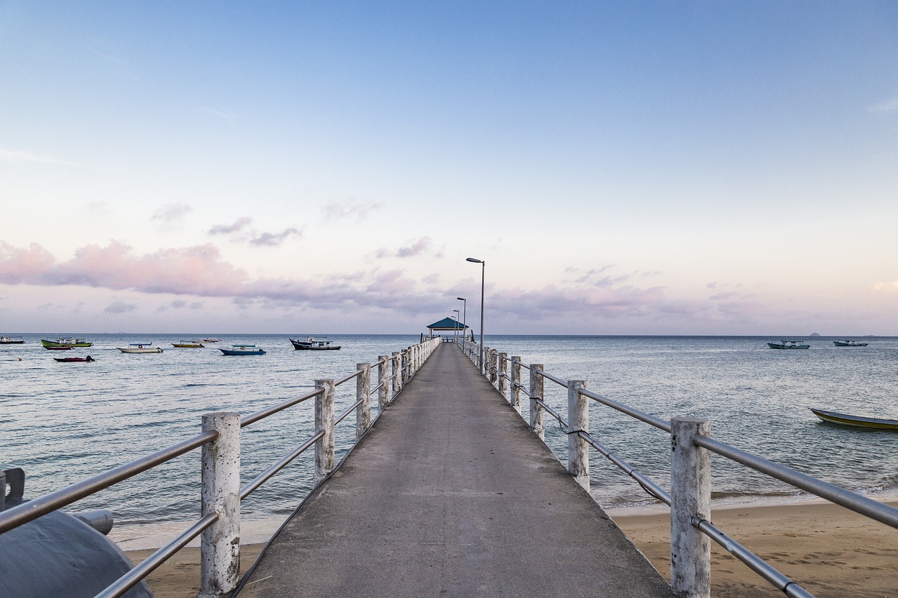 Image - water pier jetty sea sky nature