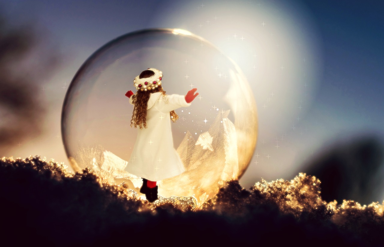 Image - christmas girl child soap bubble