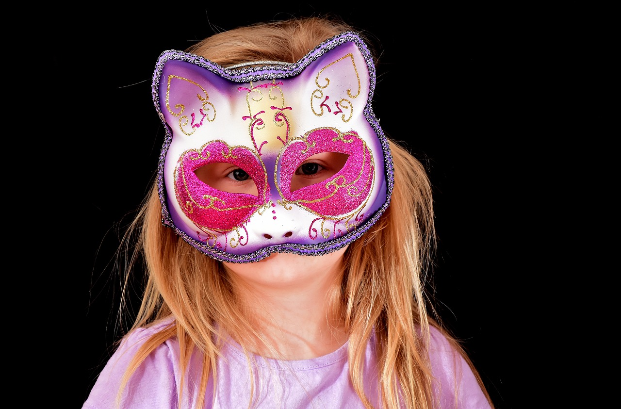 Image - girl mask cat portrait funny pink