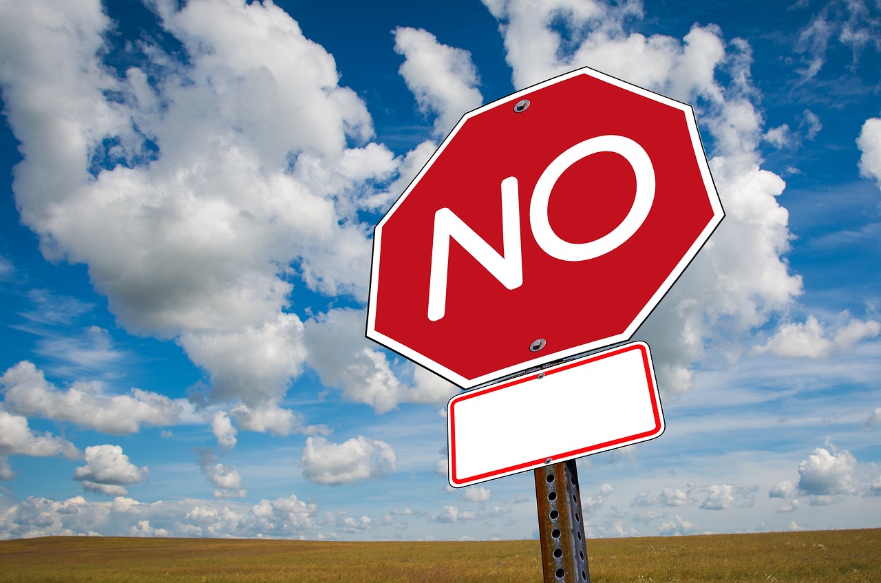 Image - no stop stop sign clouds traffic