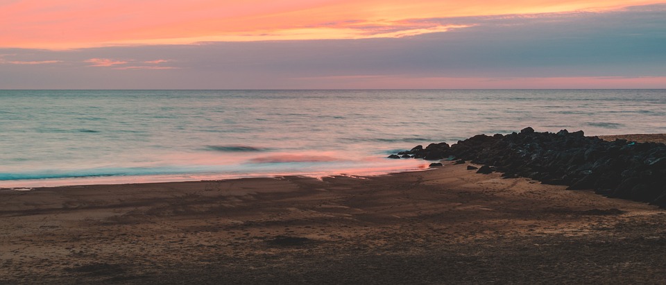 Image - sunset waters panorama nature sand