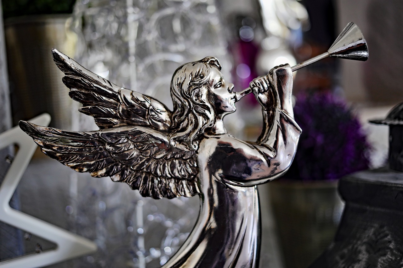 Image - statue art silver angel angel