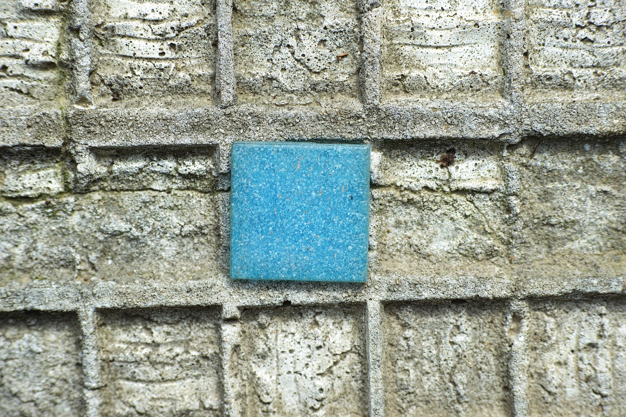 Image - blue stone tile ground wall