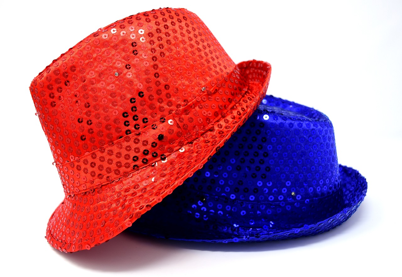 Image - hat sequins headwear woman red