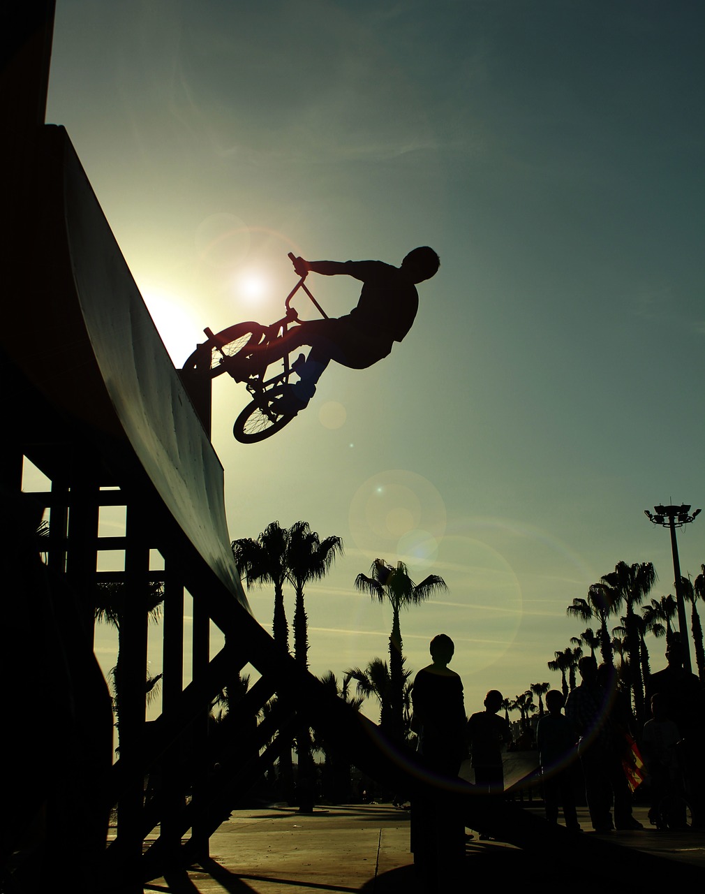 Image - child action silhouette sunset