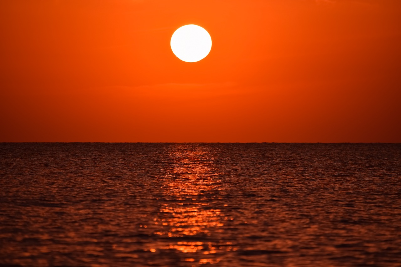 Image - sunset sun dusk evening sea