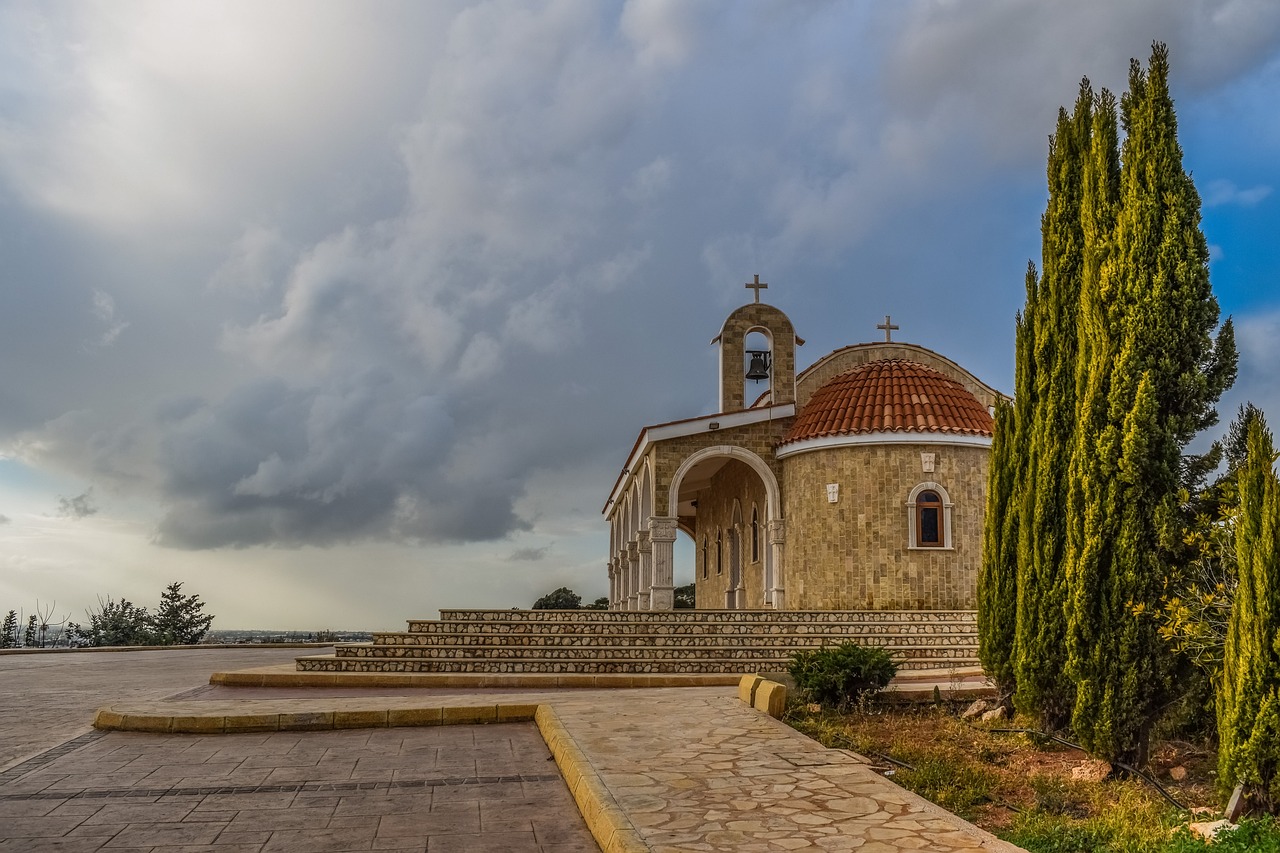 Image - church landscape cypress scenery