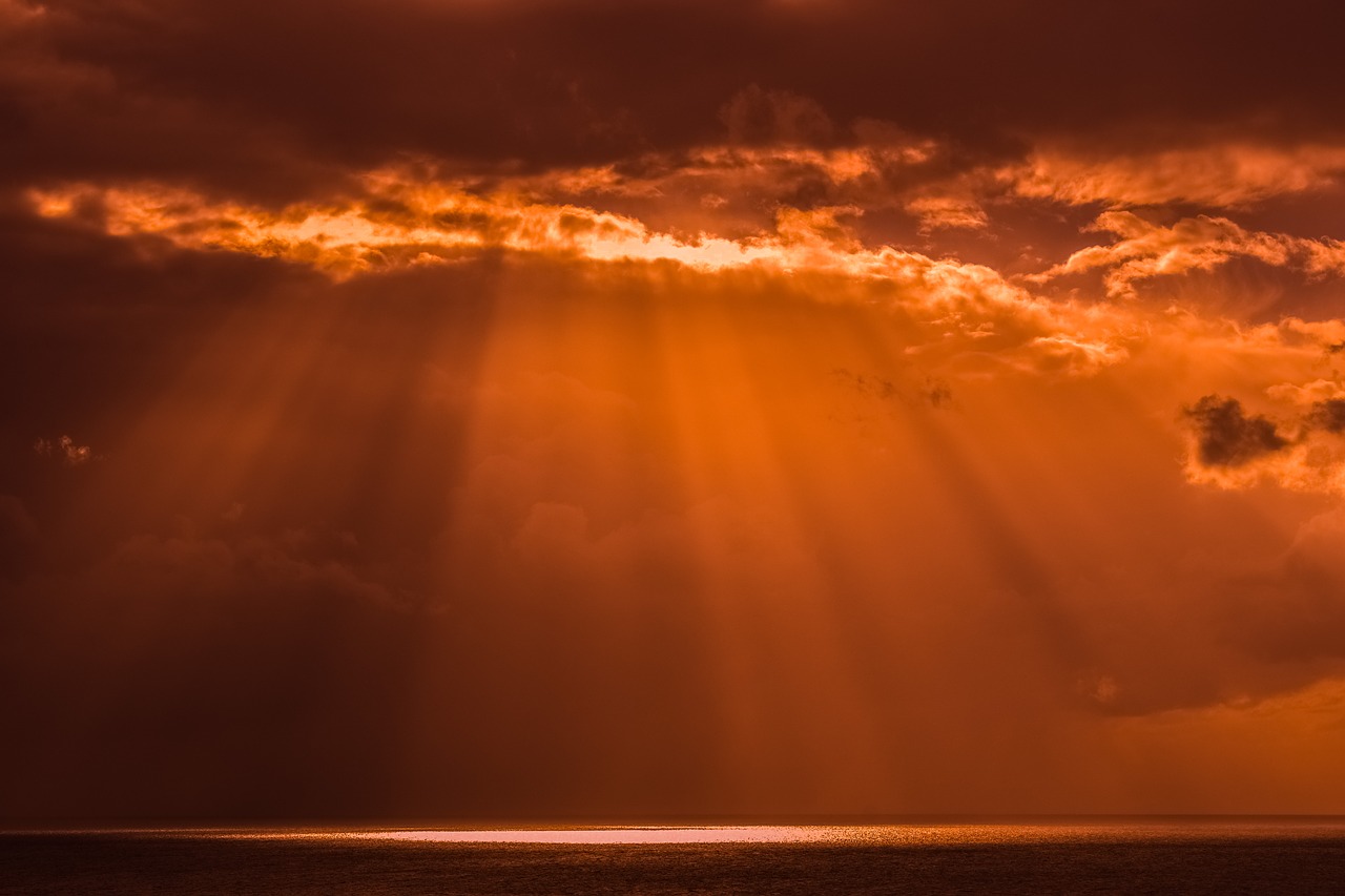 Image - sunset dusk sky clouds nature