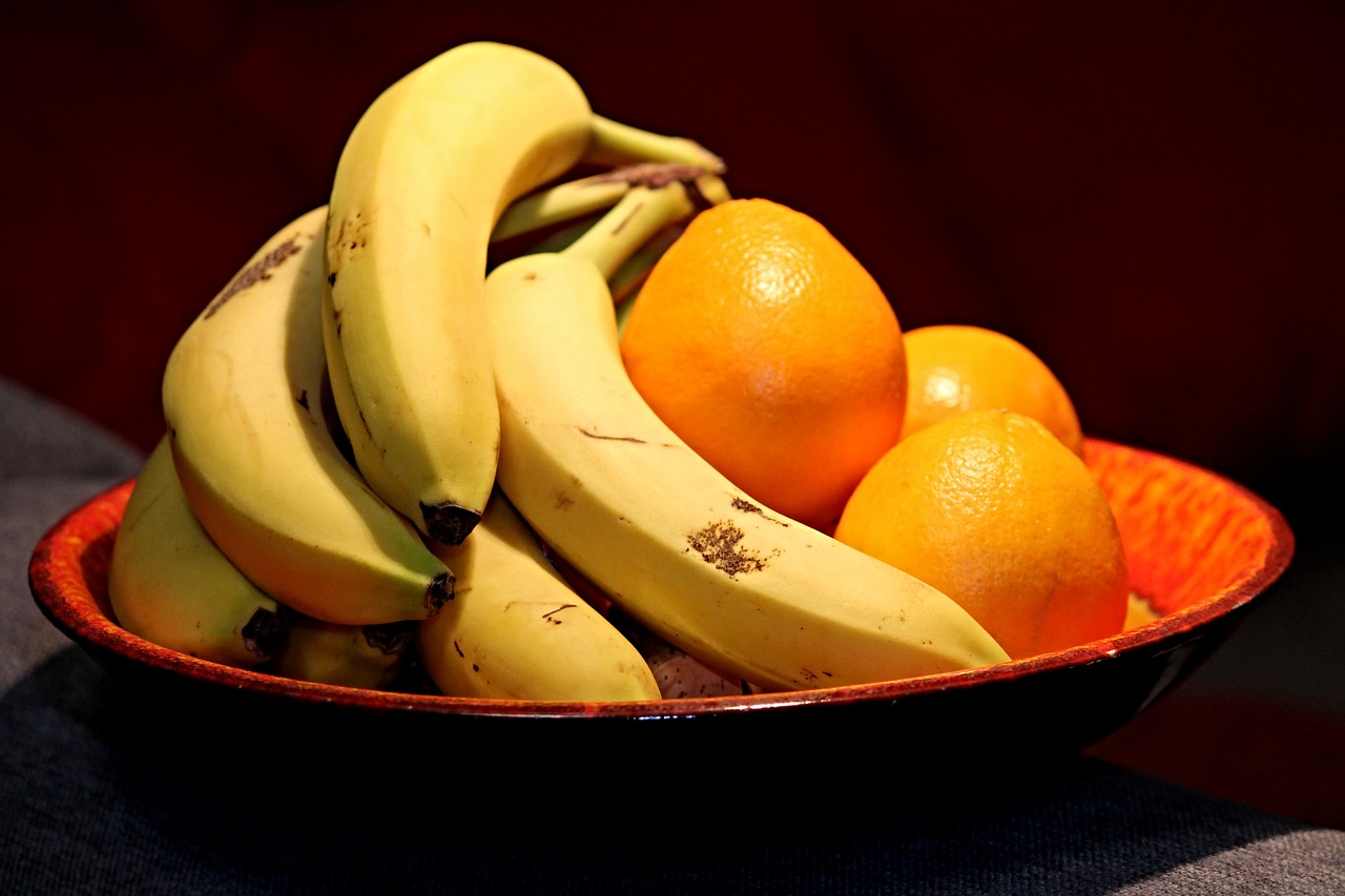 Image - fruit bananas oranges yellow
