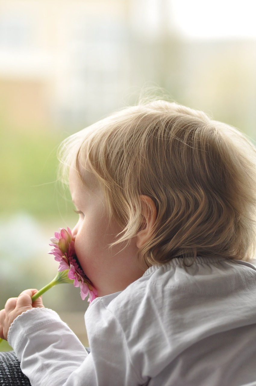 Image - child cute girl flower blonde