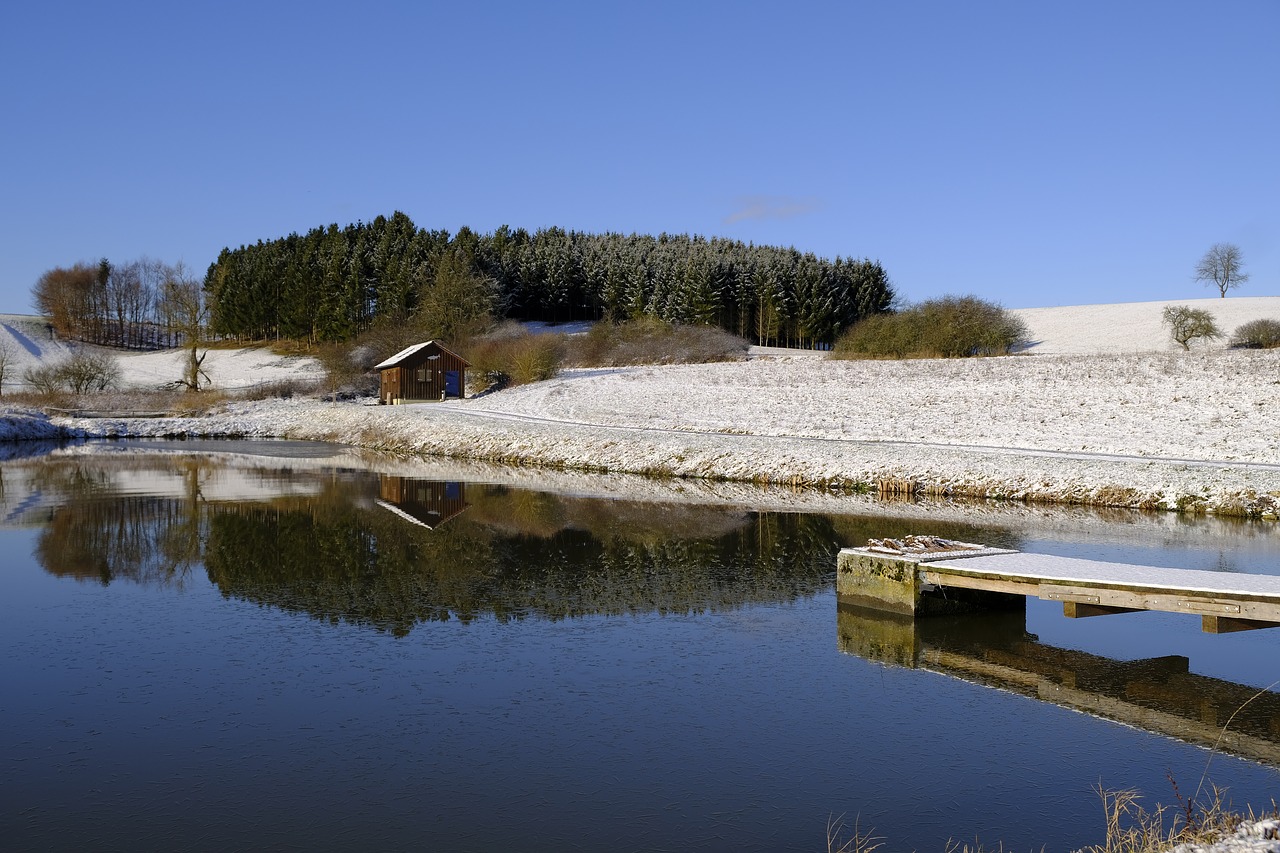 Image - winter snow lake ice frozen