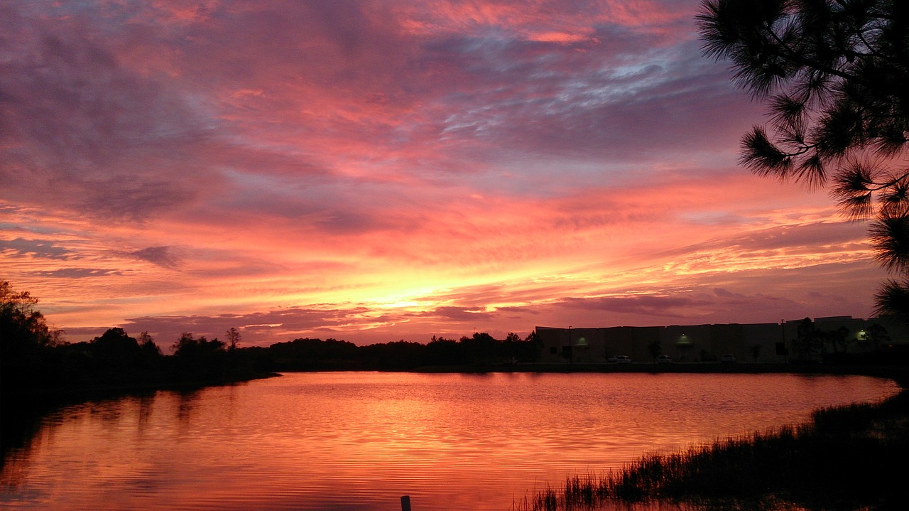 Image - sunset dawn dusk water nature sky