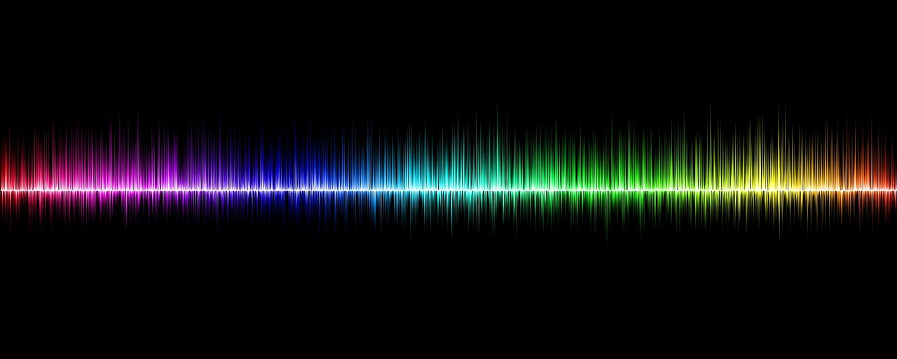 Image - background rainbow sound wave