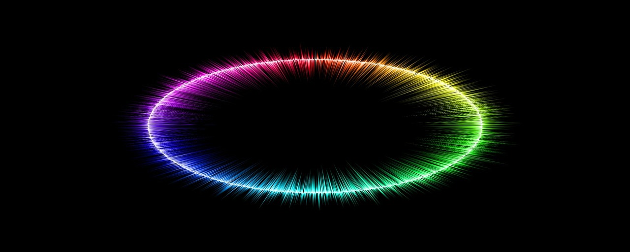 Image - background rainbow sound wave