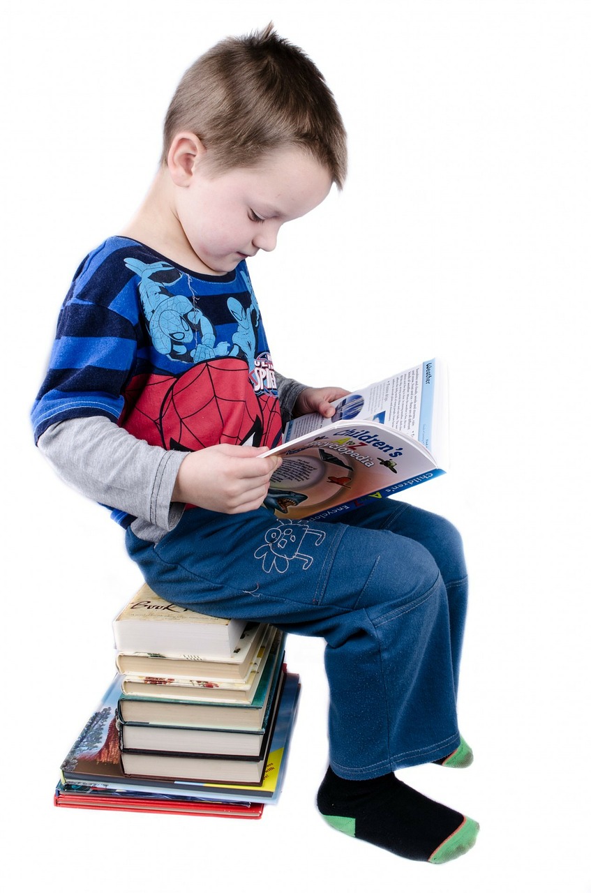 Image - child book boy studying isolated