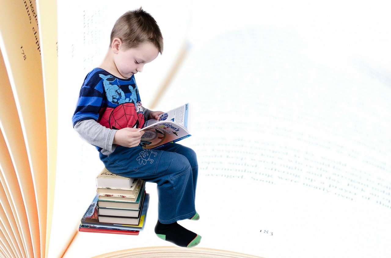 Image - child book boy studying isolated