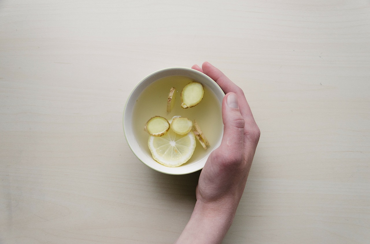 Image - bowl tea ginger lemon hot beverage