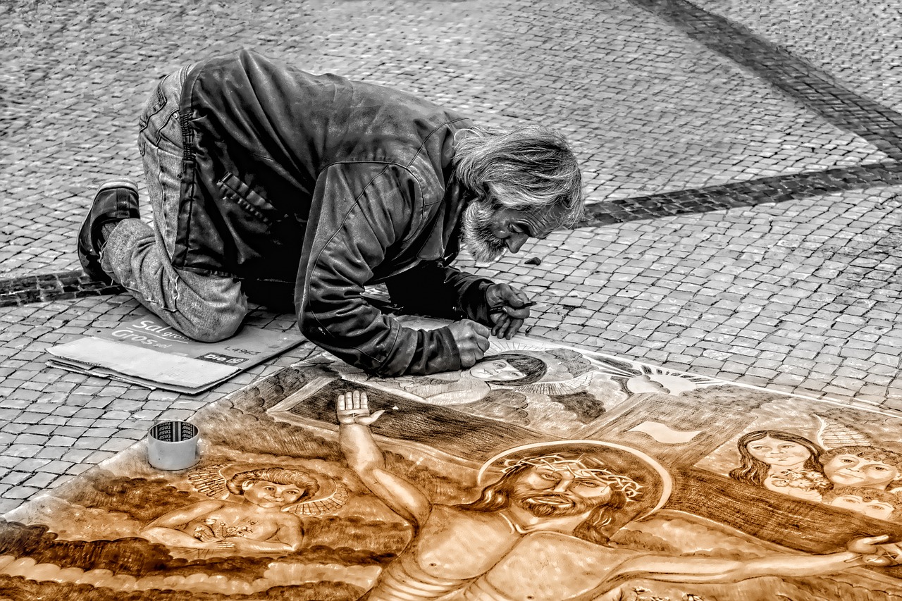 Image - man artist street painter painting