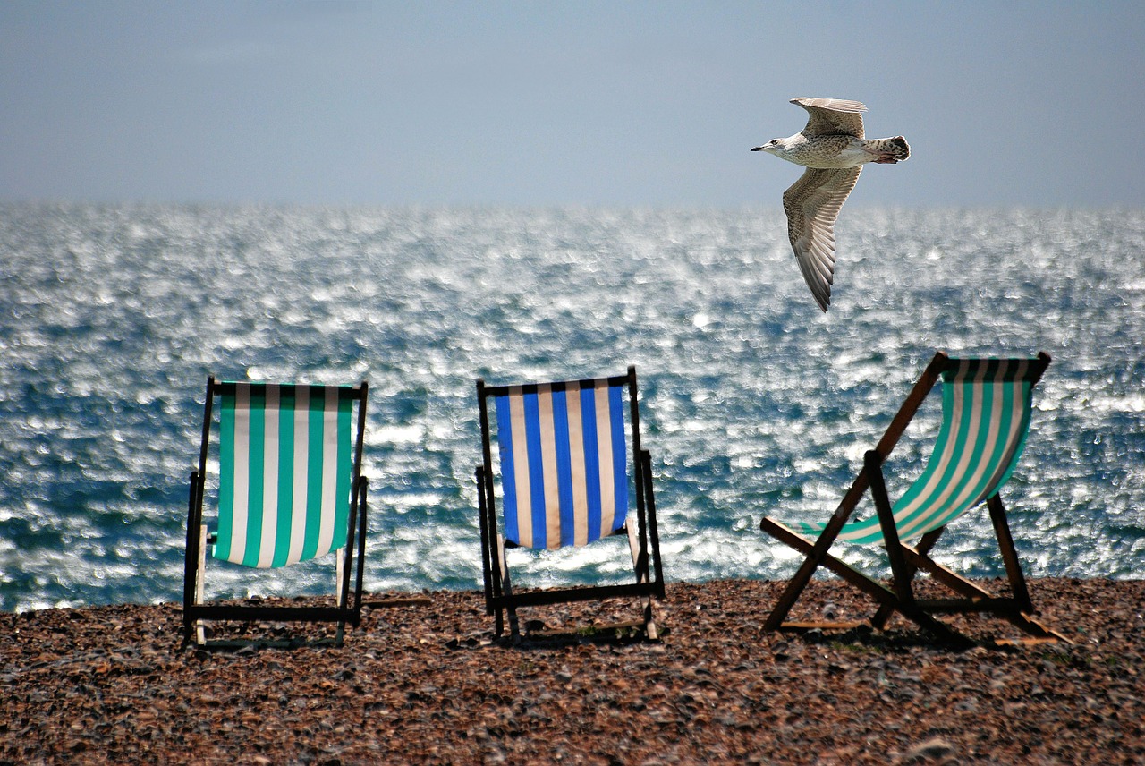 Image - deckchairs sea beach seaside