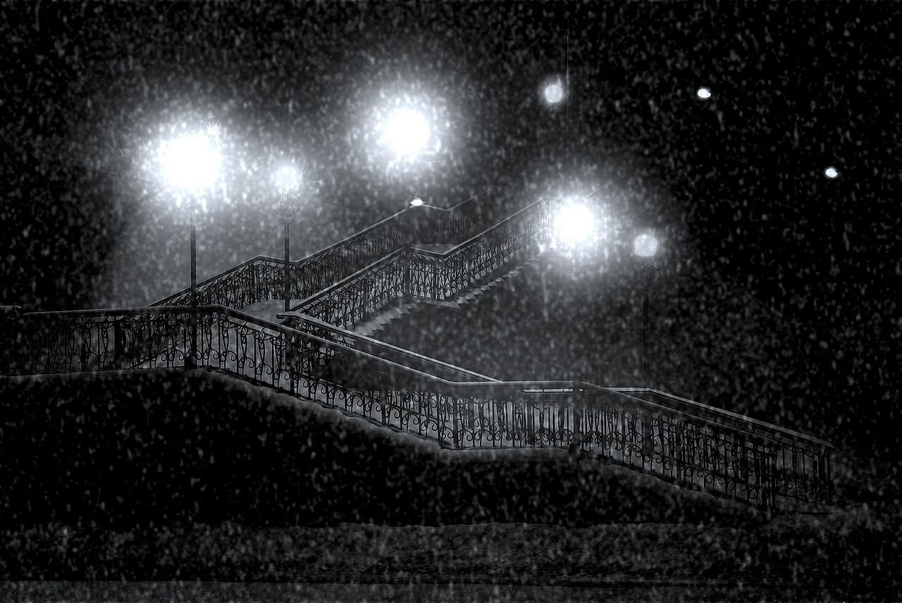 Image - snow lamp posts street lamp