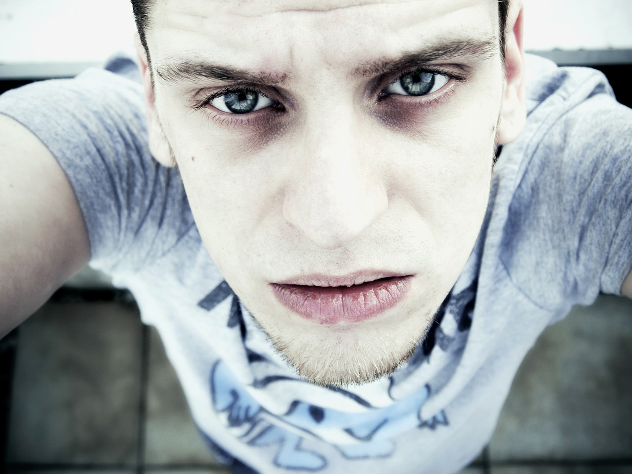 Image - portrait face pale expressive eyes