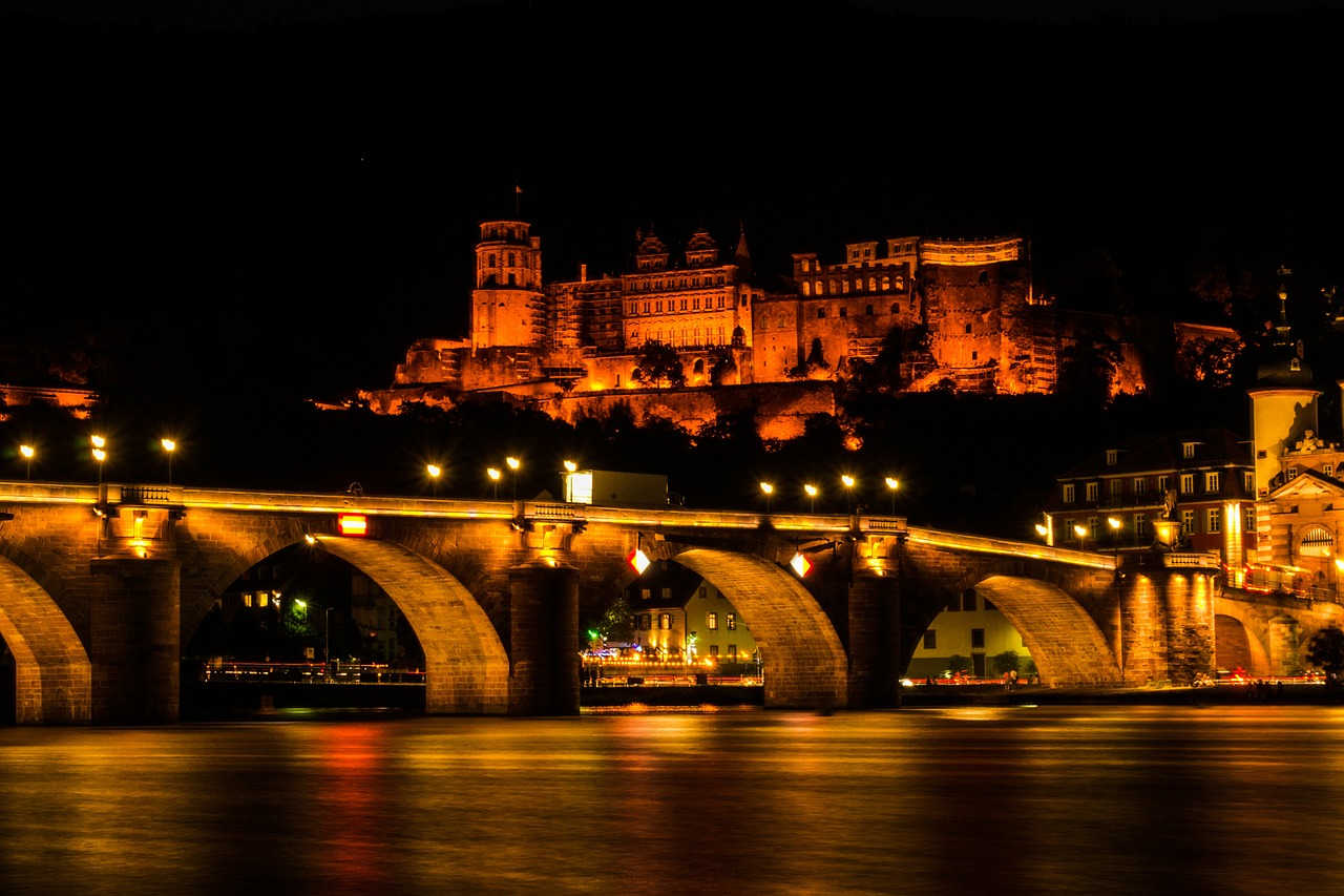 Image - castle heidelberg lighting building