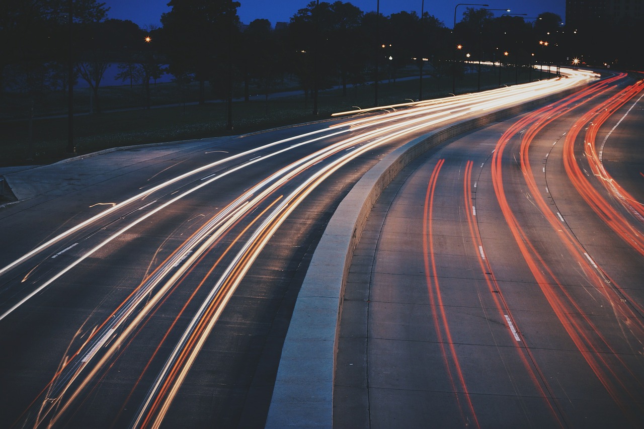 Image - street night city urban lights