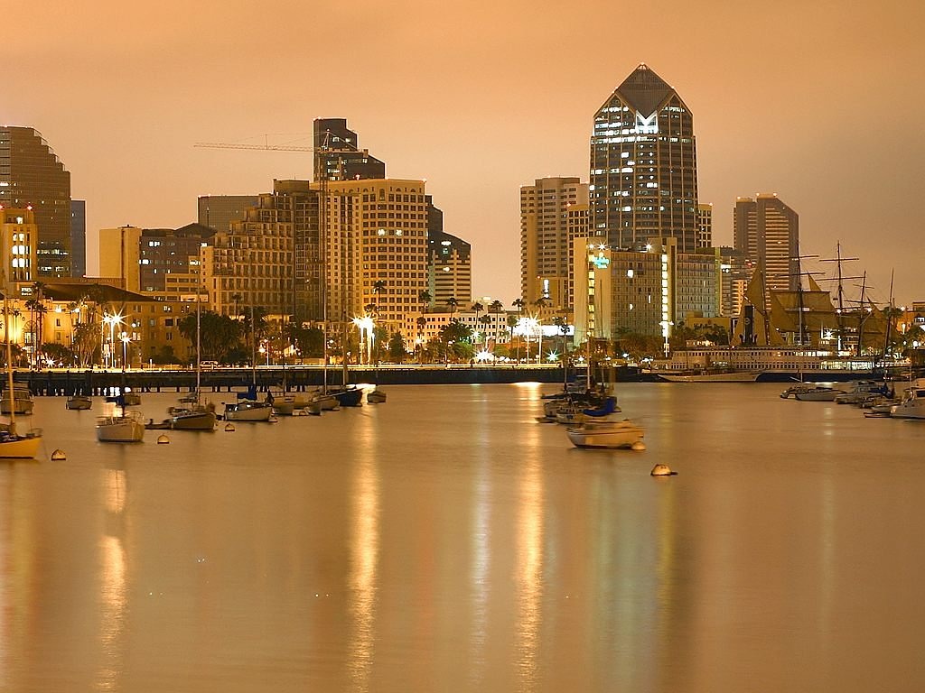 Image - san diego boats evening night