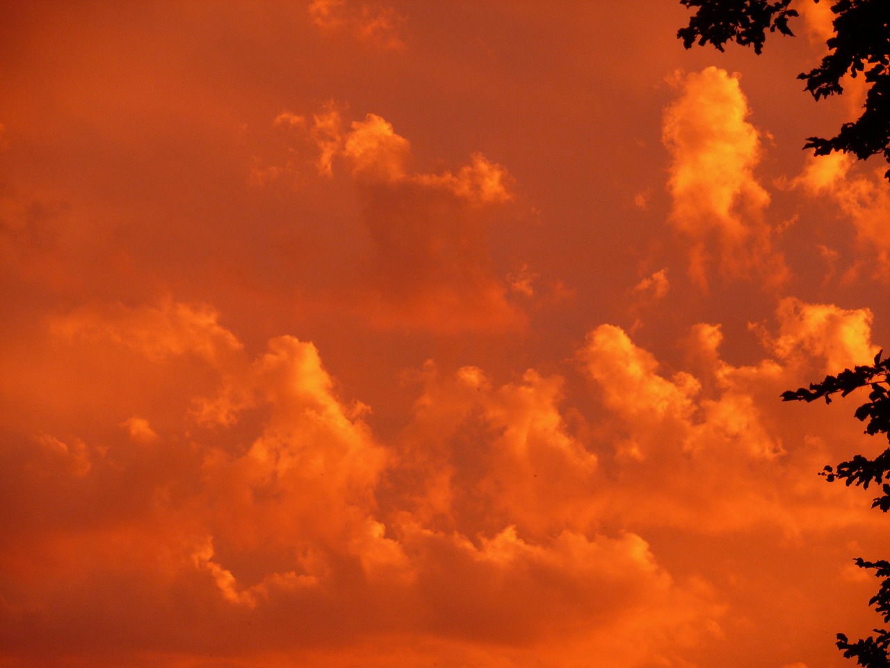 Image - sunset red sky clouds orange mood