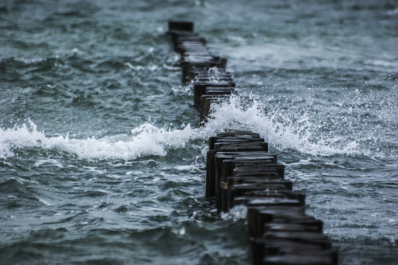 Image - breakwater sea wave water spray