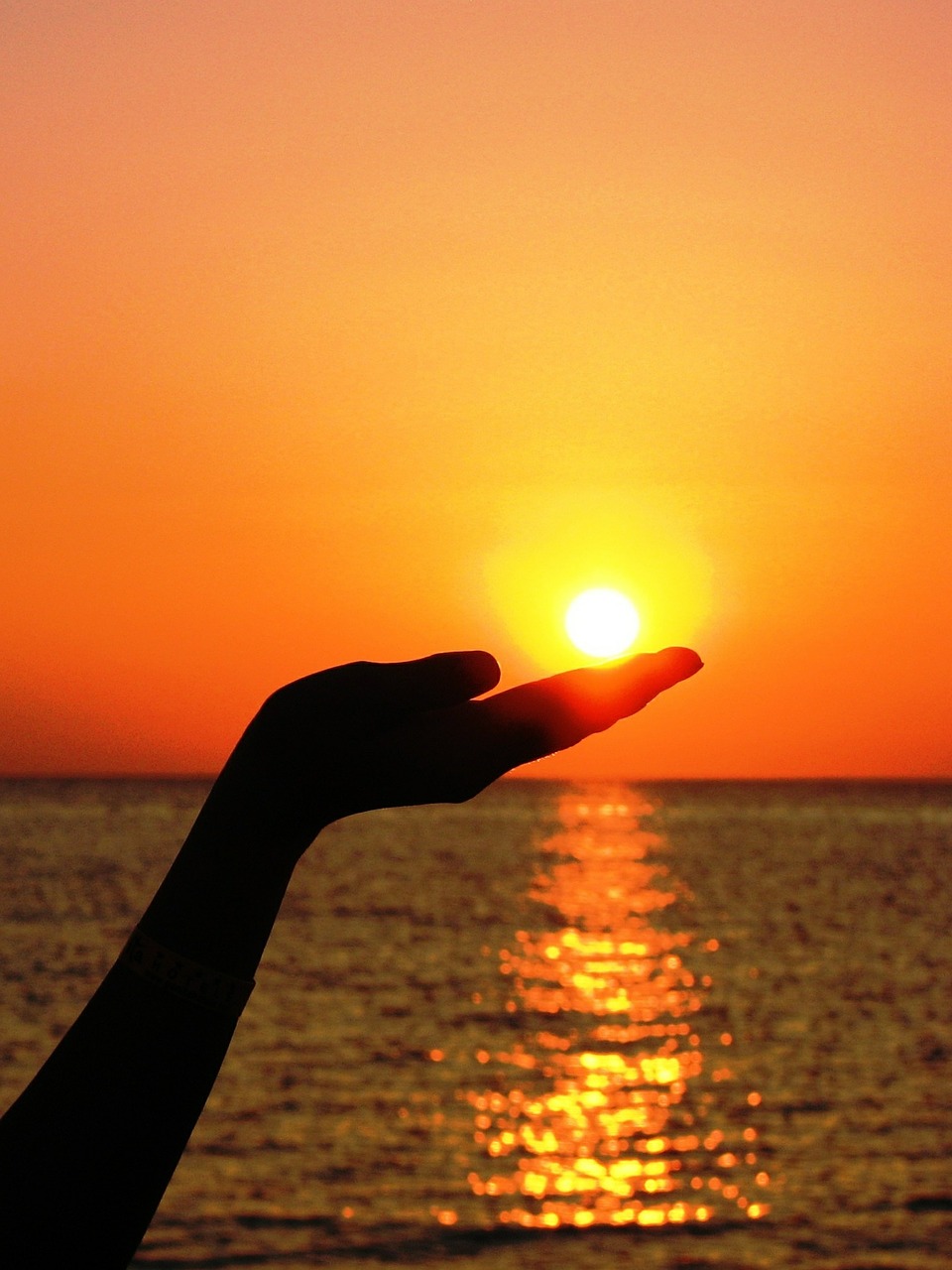 Image - sun hand finger light summer sea